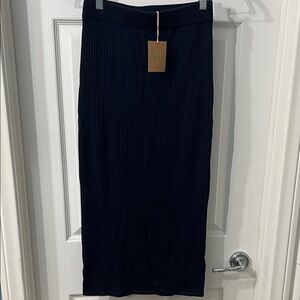Boden Ribbed Knit Midi Skirt – Navy – NWT Size XS
